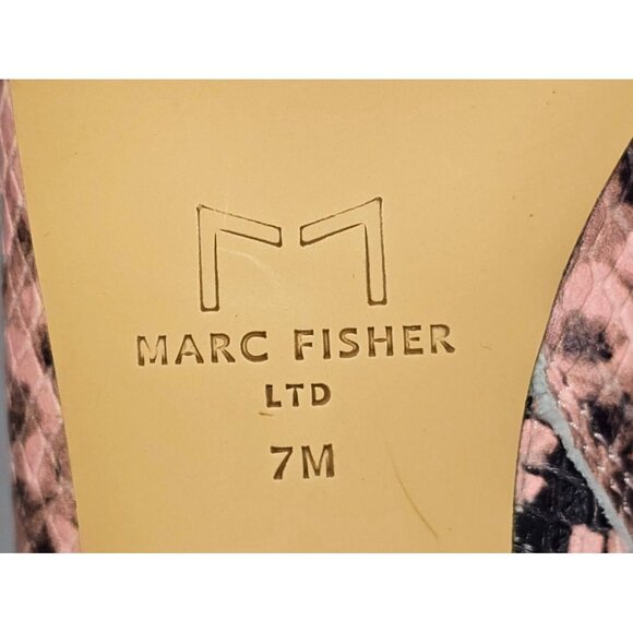 NWOB Marc Fisher Women's Leather Snake Print Pointed Toe Block Booties Sz 7 1784 - Picture 9 of 15